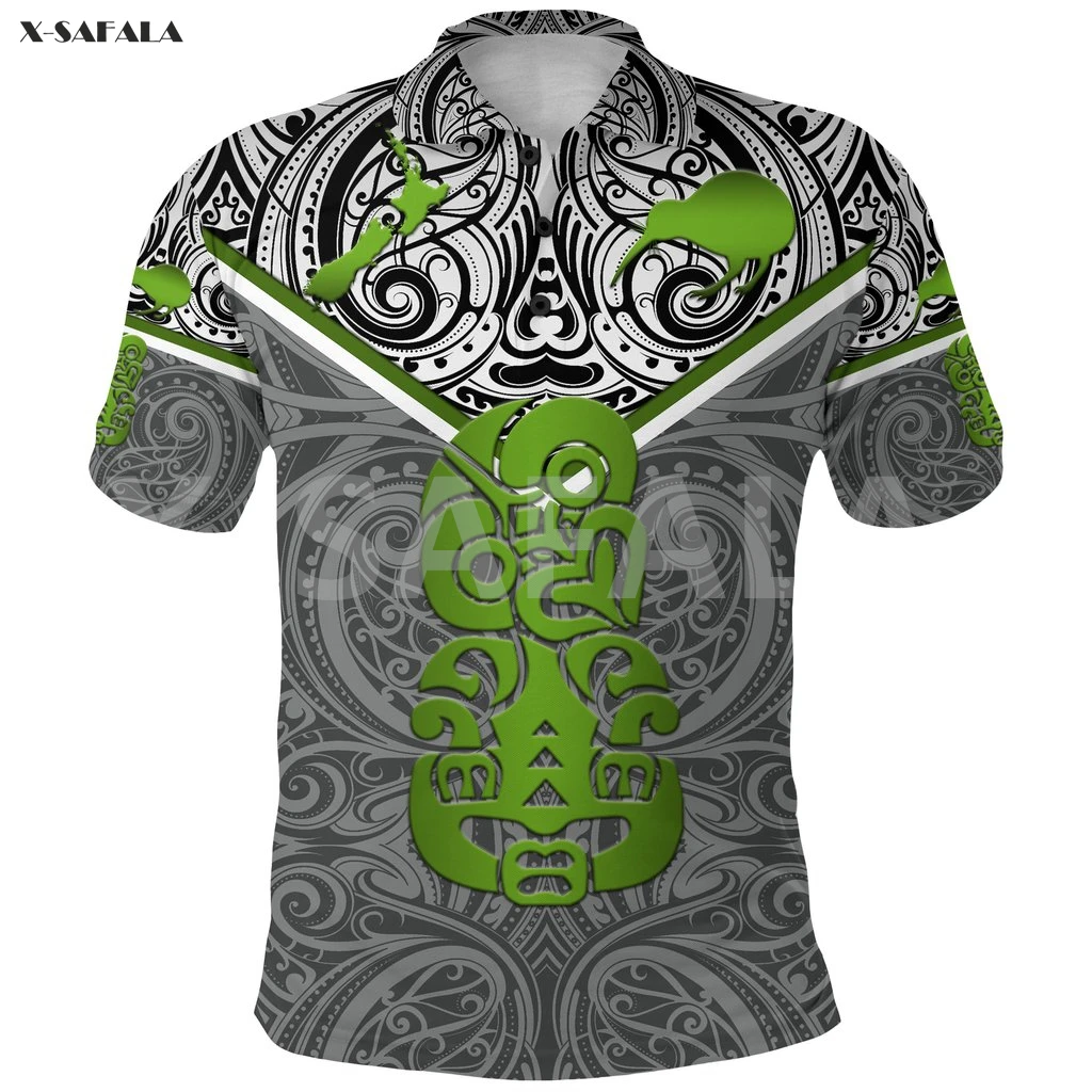 New Zealand Maori Kolisi Tonga 3D Over Printed Polo Shirt Men Women Unisex Thin 1 Collar Short Sleeve Street Wear Casual Tee