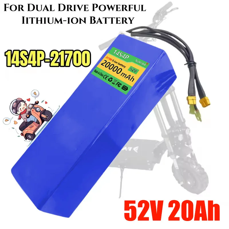 Fast Charging Battery 14S4P, 52V, 20Ah, 21700, Eddie Ion, Tourist Port, Suitable for Tourists, Driving Electric Stickers