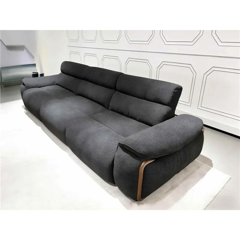 Italian minimalist cotton and linen, electric functional sofa