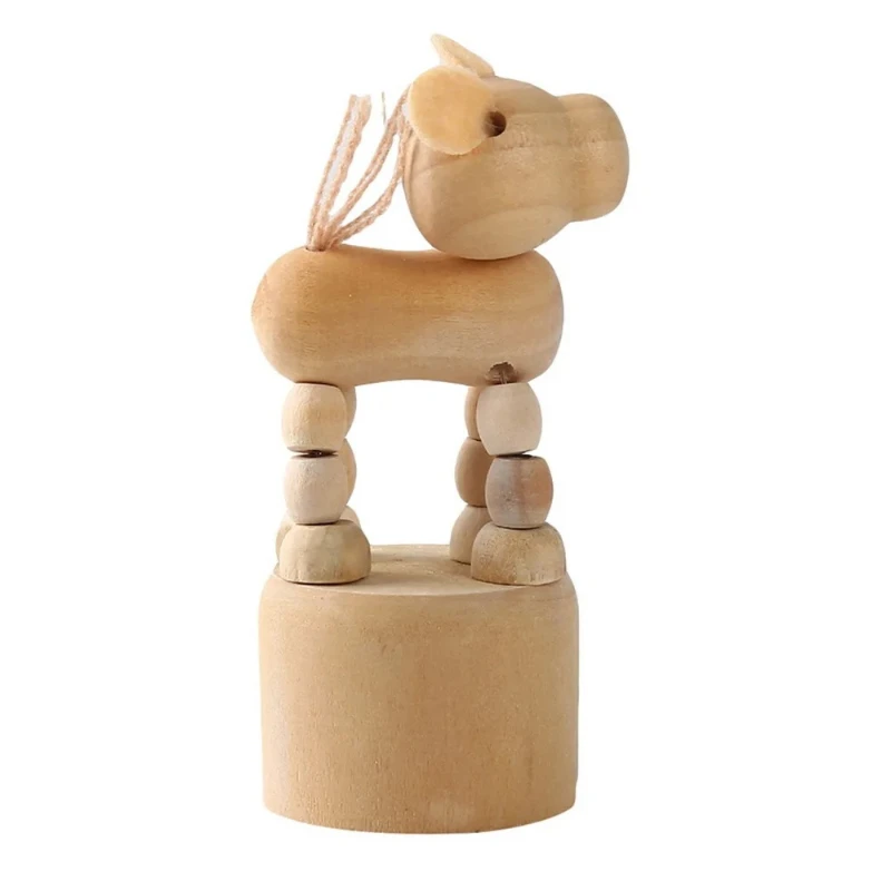 Wooden Carved Animal Ornaments Christmas & Universal Home Desktop Small Creative Mini DIY Bedroom Decoration