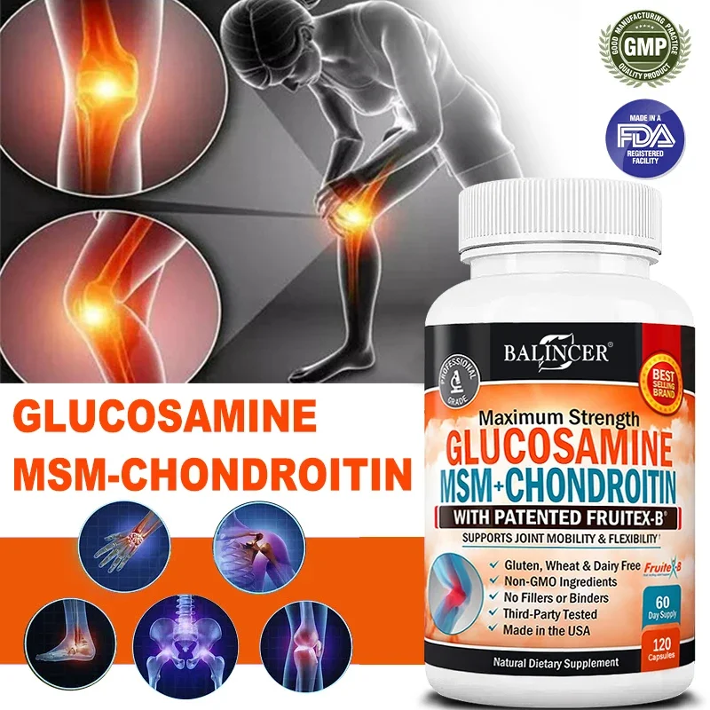 

Glucosamine Chondroitin MSM 2110mg - Turmeric Joint Support Supplement for Men & Women for Hands, Backs, Knees & Joint Health