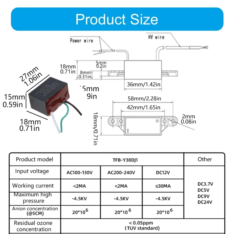مولد البلازما موفرة للطاقة M7DF تنظيف الهواء البلازما منخفضة درجة الحرارة المنظفات المنظفات في غرفة نوم المكتب المنزلي.