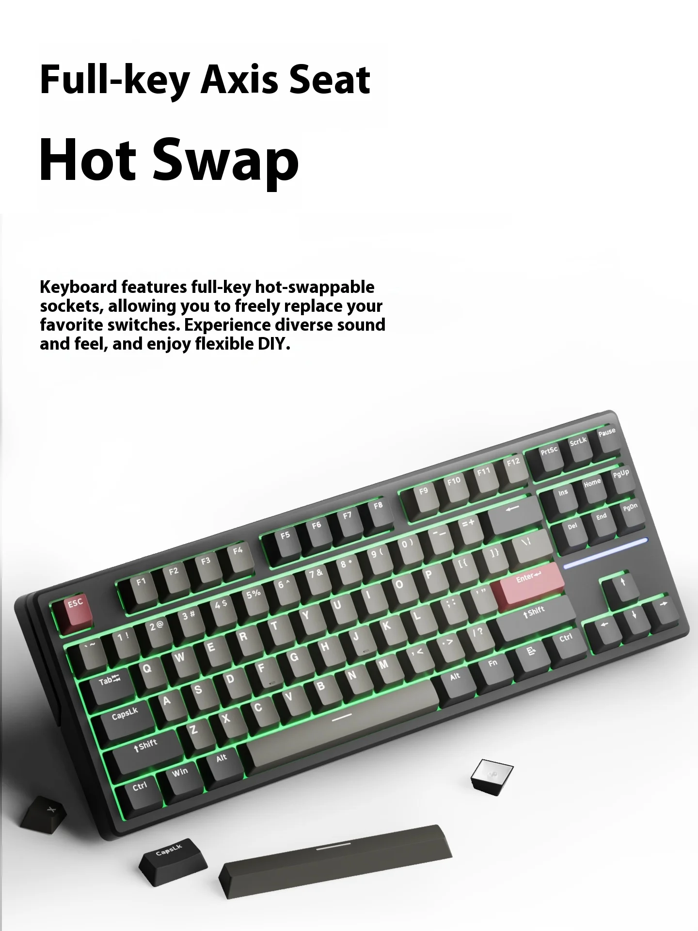 NDIY KY87 Esports لوحة المفاتيح اللاسلكية ثلاثي الوضع 87 مفتاحًا لوحة المفاتيح الميكانيكية مبادلة ساخنة تكنولوجيا النوم التلقائي لوحات مفاتيح ألعاب الكمبيوتر