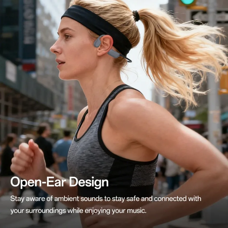 For X5 Bone Conduction Headphones Bluetooth Earbuds Long, Battery for Music Calls Sports Swimming and Outdoor Activity