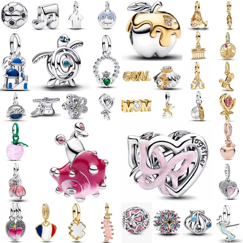 Hot Selling 925 Silver Apple, Turtle Bead Bird,Insect Pendant Suitable for Original Bracelet DIY Accessories Exquisite Jewelry ﻿