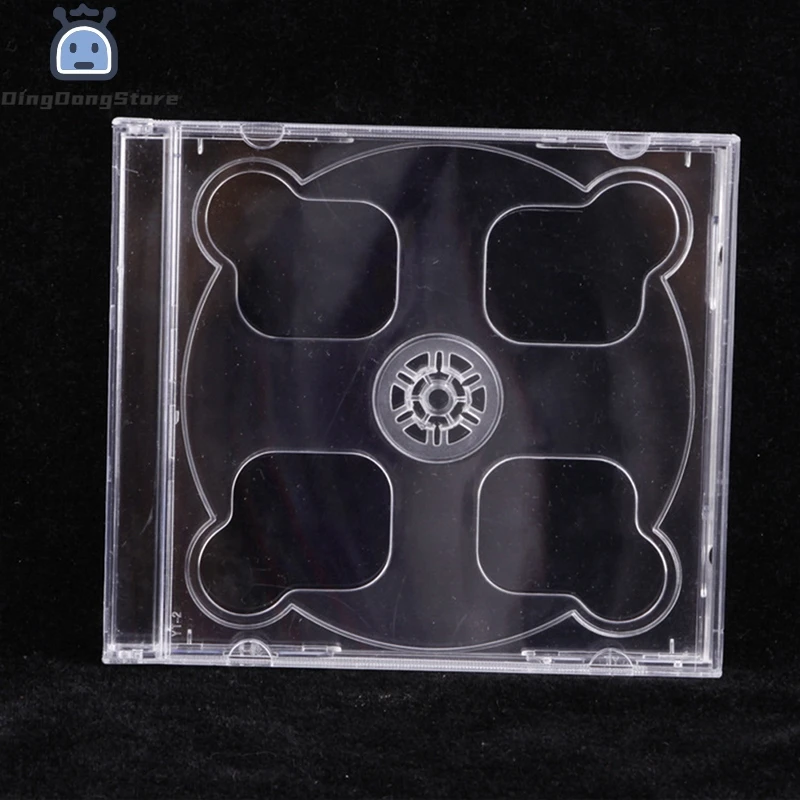 1Pc Square Transparent Bottom CD Box Empty CD Case PP Plastic Milky Transparent CD Case CD Case Capacity 2 Discs