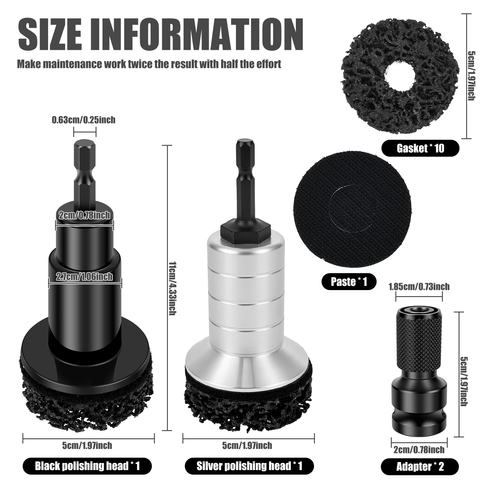 Auto Wheel Hub Rust Removal Tool Kit 1/2 Inch Wrench Drill Adapter Emery Abrasive Grinding Disc Brake Disc Clean Car Repair DIY