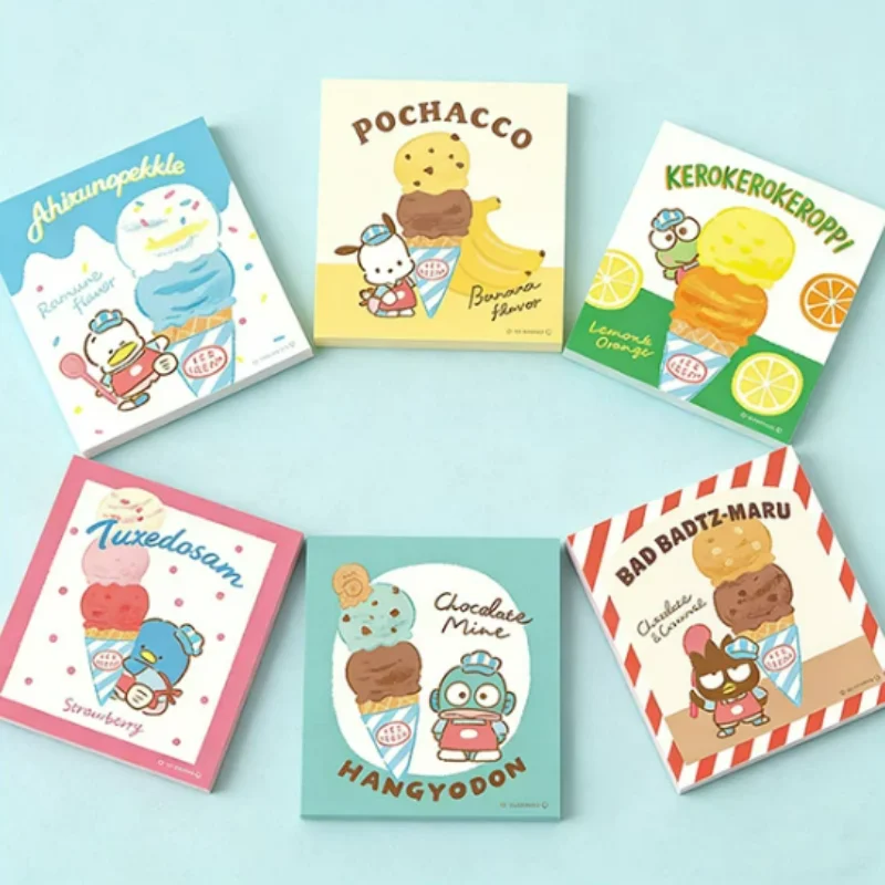 

Набор из 12 штук: блокноты Sanrio Keroppi, Hangyodon, Pochacco, милые многоразовые канцелярские товары, этикетки, закладки, школьные принадлежности