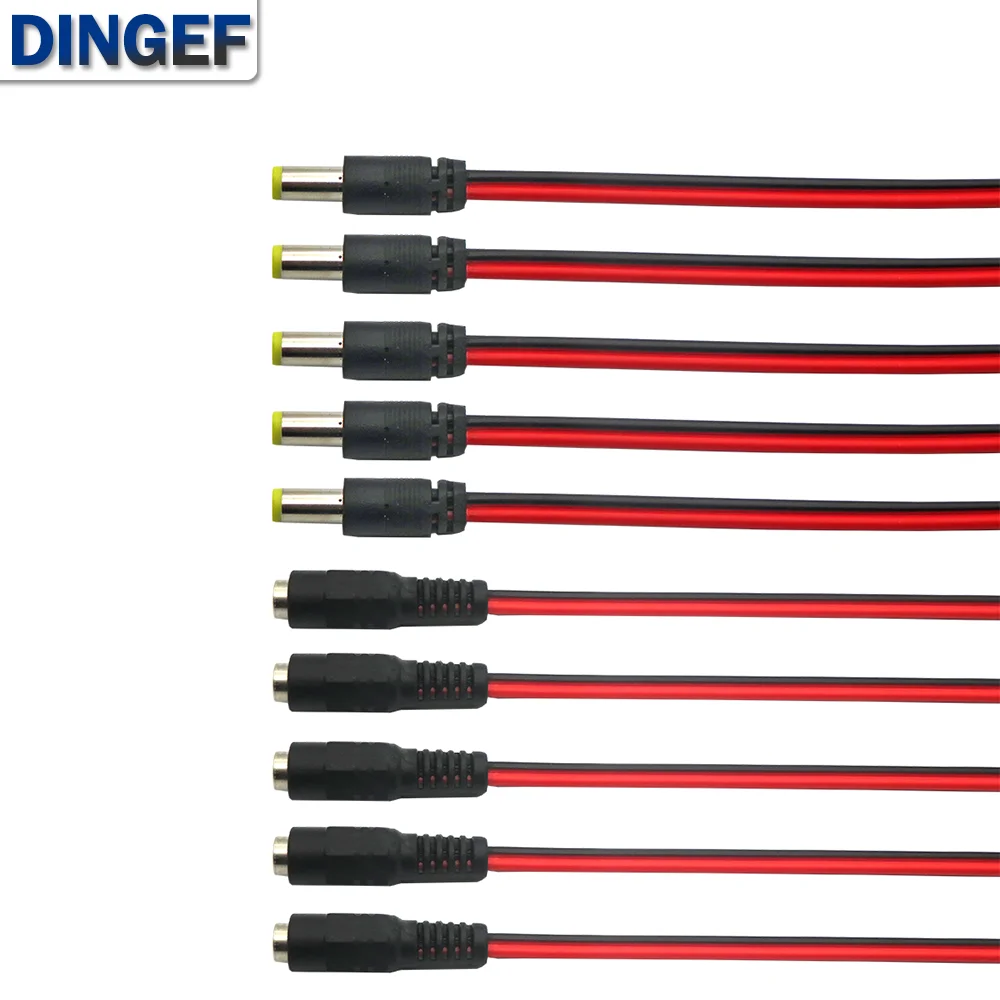 5 Pairs DC power supply male female 12V plug DC adapter cable plug connector for CCTV camera DC plug 5.5*2.1mm 5.5x2.1 5.5x2.1mm