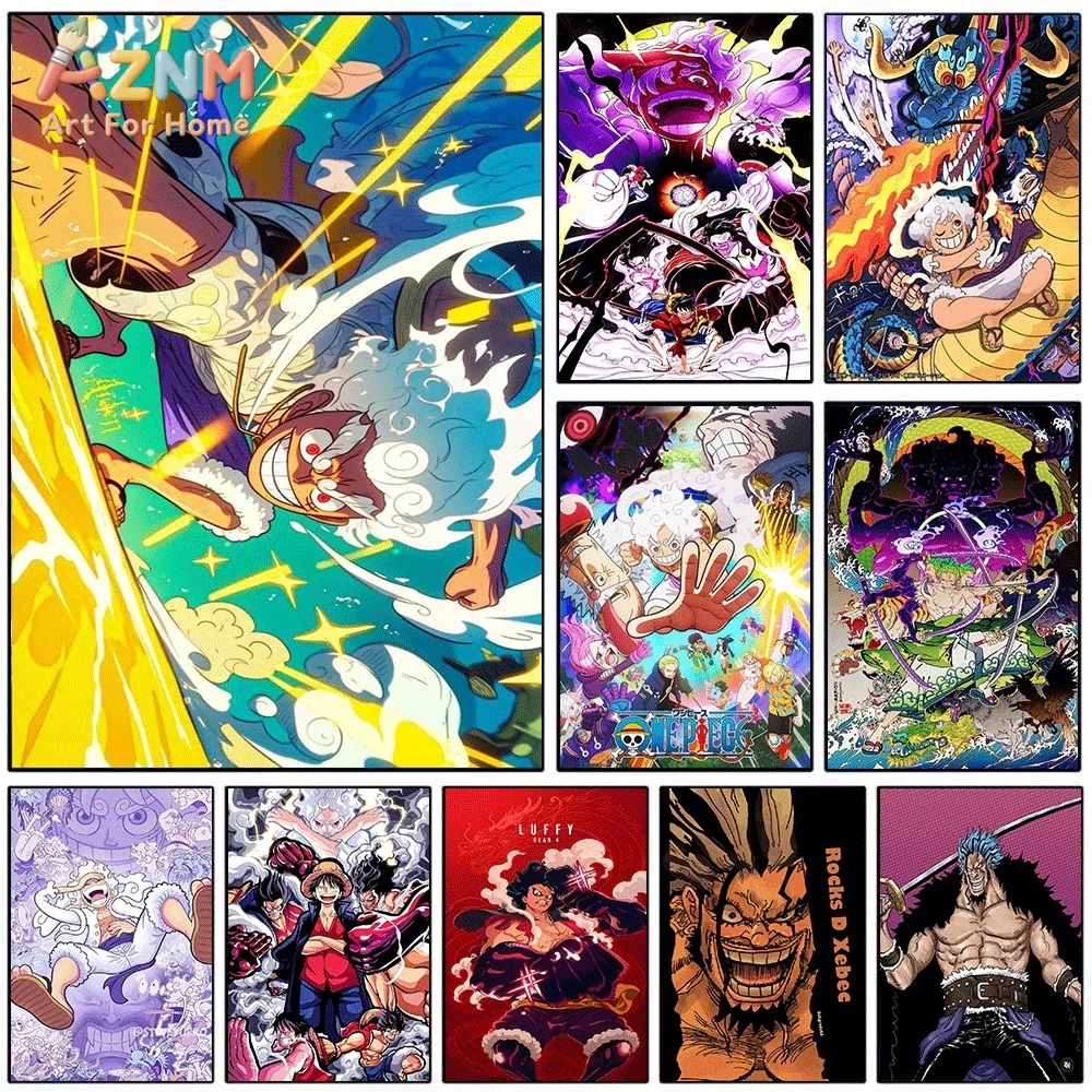 One Piece Anime Canvas Wall Art No Frame Luffy Gear 5 Nika Manga Print Painting Bedroom Living Room Home Wall Decor Poster