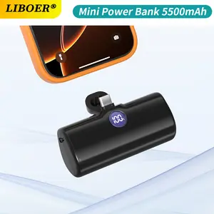 Bilashmart Mini Portable Power Bank 5500mAh Fast Charging with Type C/Lightning Plug External Battery Pack iPhone Samsung Xiaomi