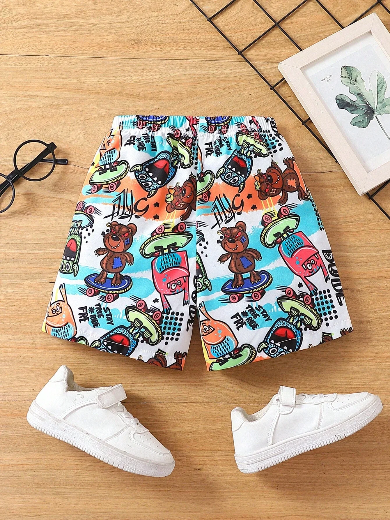 Boys and Girls Summer Beach Leisure Cool Fashion Comfortable and Breathable 3D Shorts