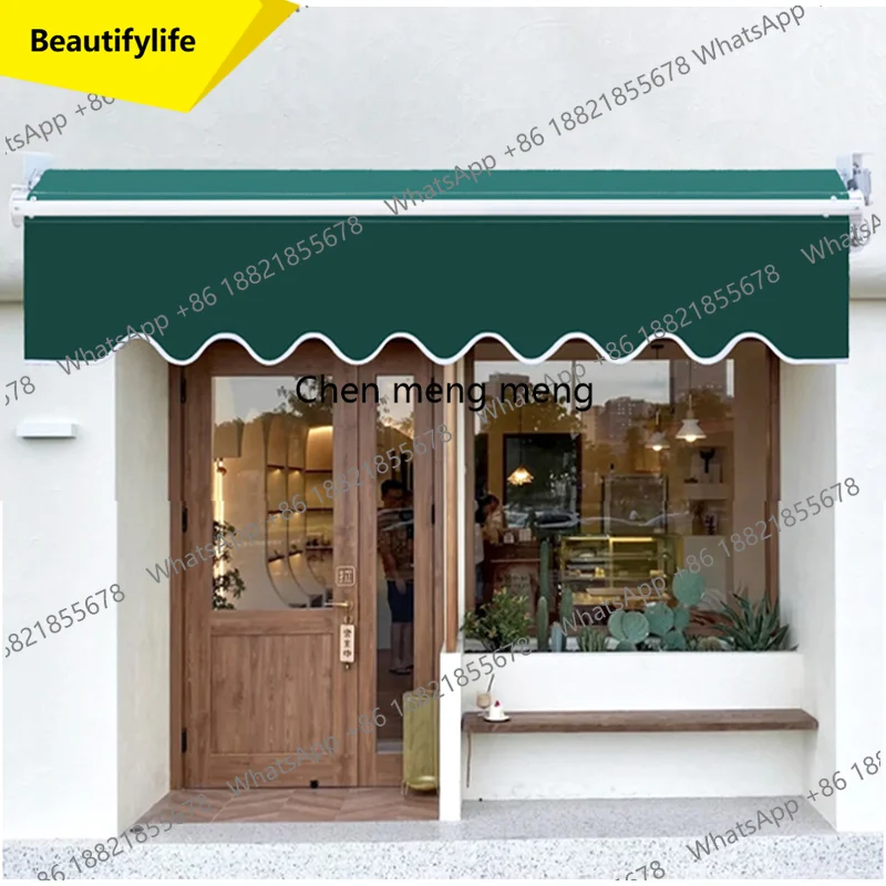 A55 Electric Telescopic Patio Awning  Waterproof Folding Arm Rain Shelter for Courtyard  Balcony & Outdoor Gate  Remote Control
