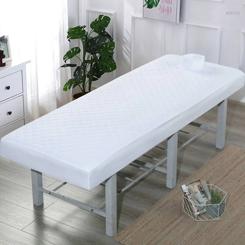 Thicken Quilted Beauty Salon Massage Table Fitted Bed Sheet Skin-Friendly Massage SPA Bed Cover Bedspread with Breath Hole