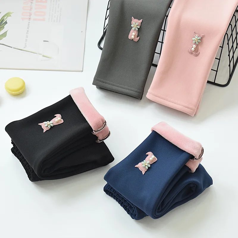 Mit Fleece gefütterte Kinder-Leggings – dicke warme Hosen für Mädchen, Kinder-Winterhosen, Kinder-Leggings, Baby-Mädchen-Kleidung