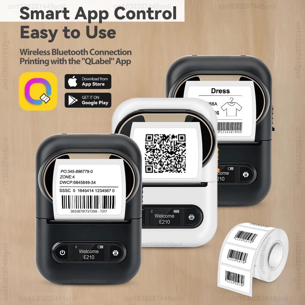 Wireless Label Printer E210 Bluetooth Thermal Label Maker Similar as M110 P50 Sticker Printer DIY Pattern Barcode QR Code Label