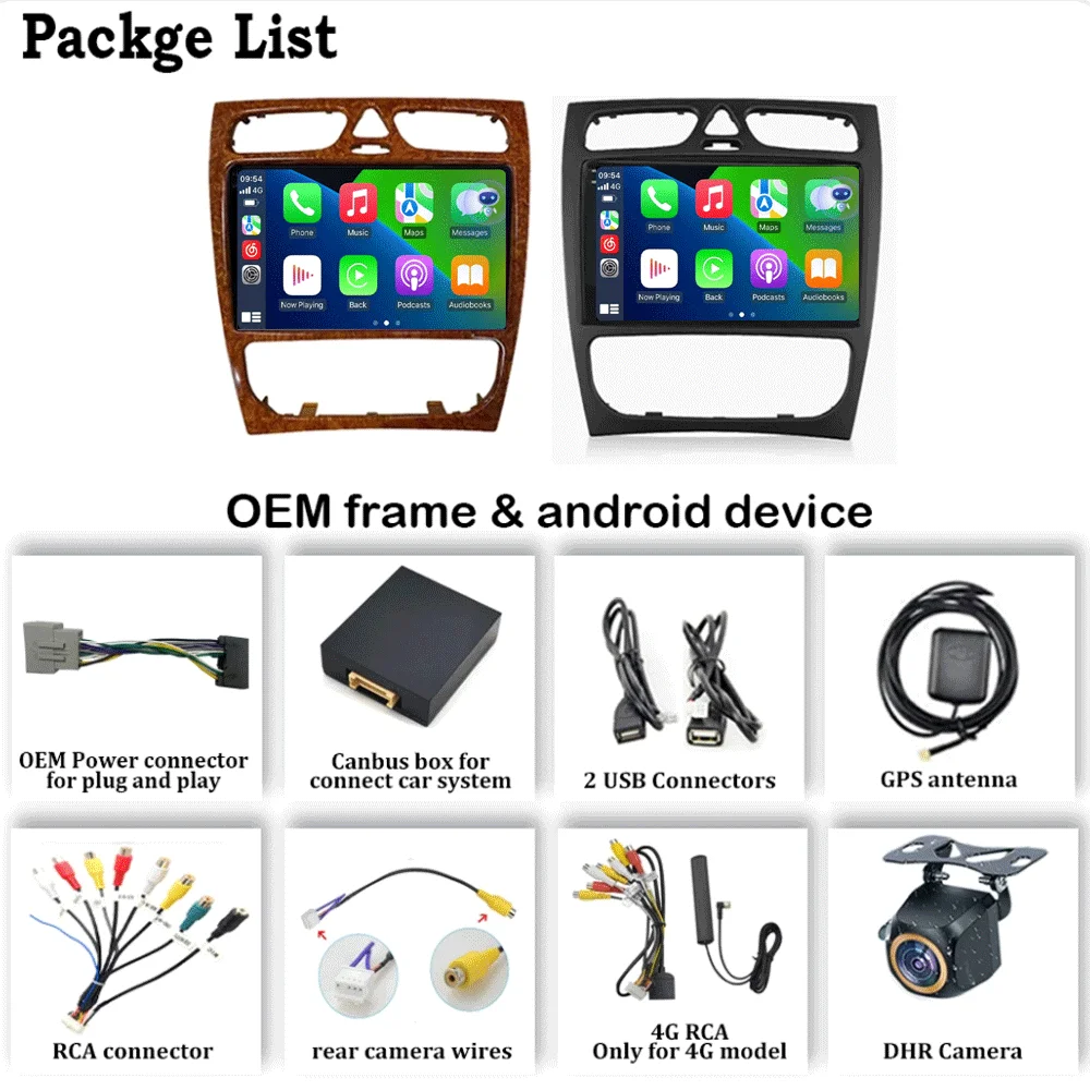 Radio Stereo video Player Car  For Mercedes Benz W203  Vito W639 Android 15 Vaneo CLK W209 W210 CarPlay Navigation GPS 4G BT