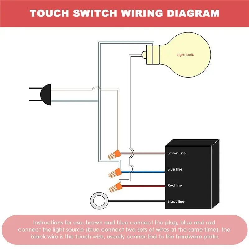 [HOT!A34R】 Touch Lamp Switch 2 Pack,Touch Lamp Control Module For Dimmable LED,Bulbs,Lamp Switch Replacement Kit With Wiring Cap