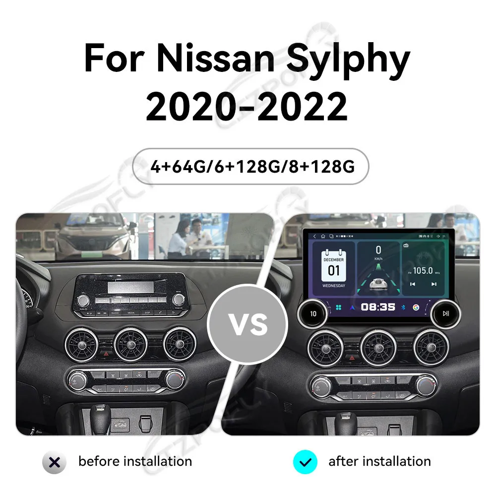 11.5 Inch Car Stereo for Nissan Sylphy 2020–2022, Wireless Carplay & Android Auto GPS Navigation Touchscreen Radio