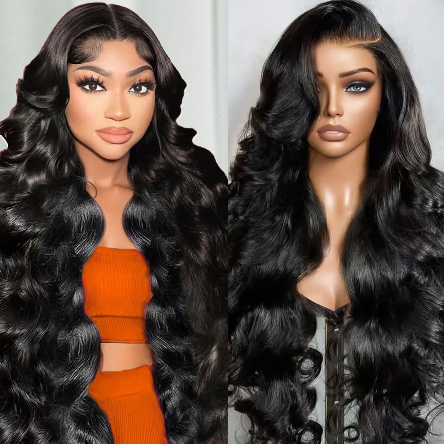 

Body Wave 13x6 360 HD Lace Frontal Wigs 40 Inch 250 Density Brazilian Human Hair 7x5 Glueless Pre Cut Lace Front Wig Pre Plucked
