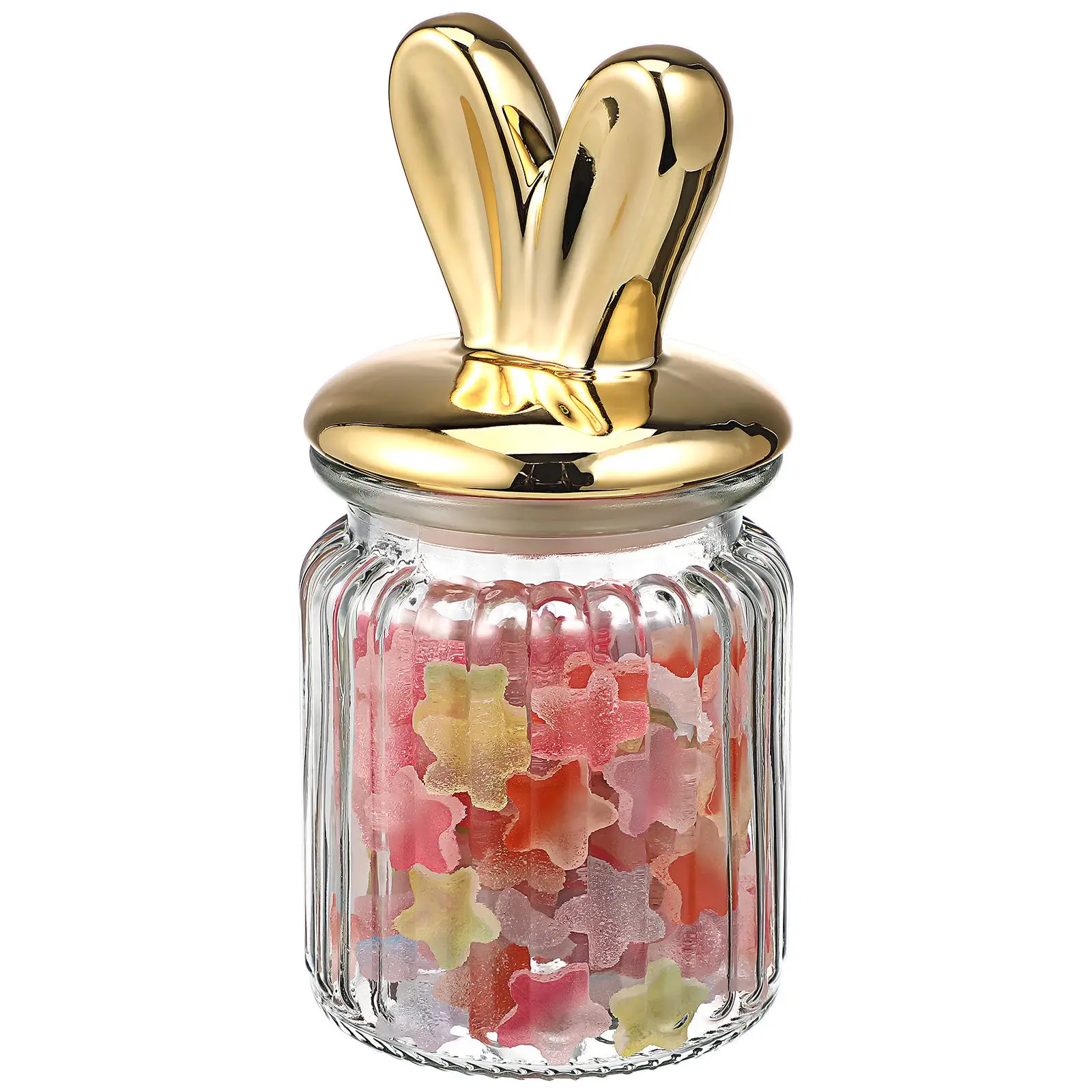 

Food Storage Container Rabbit Ears Snack Jar Airtight Decorate Bunny Treat Jars and