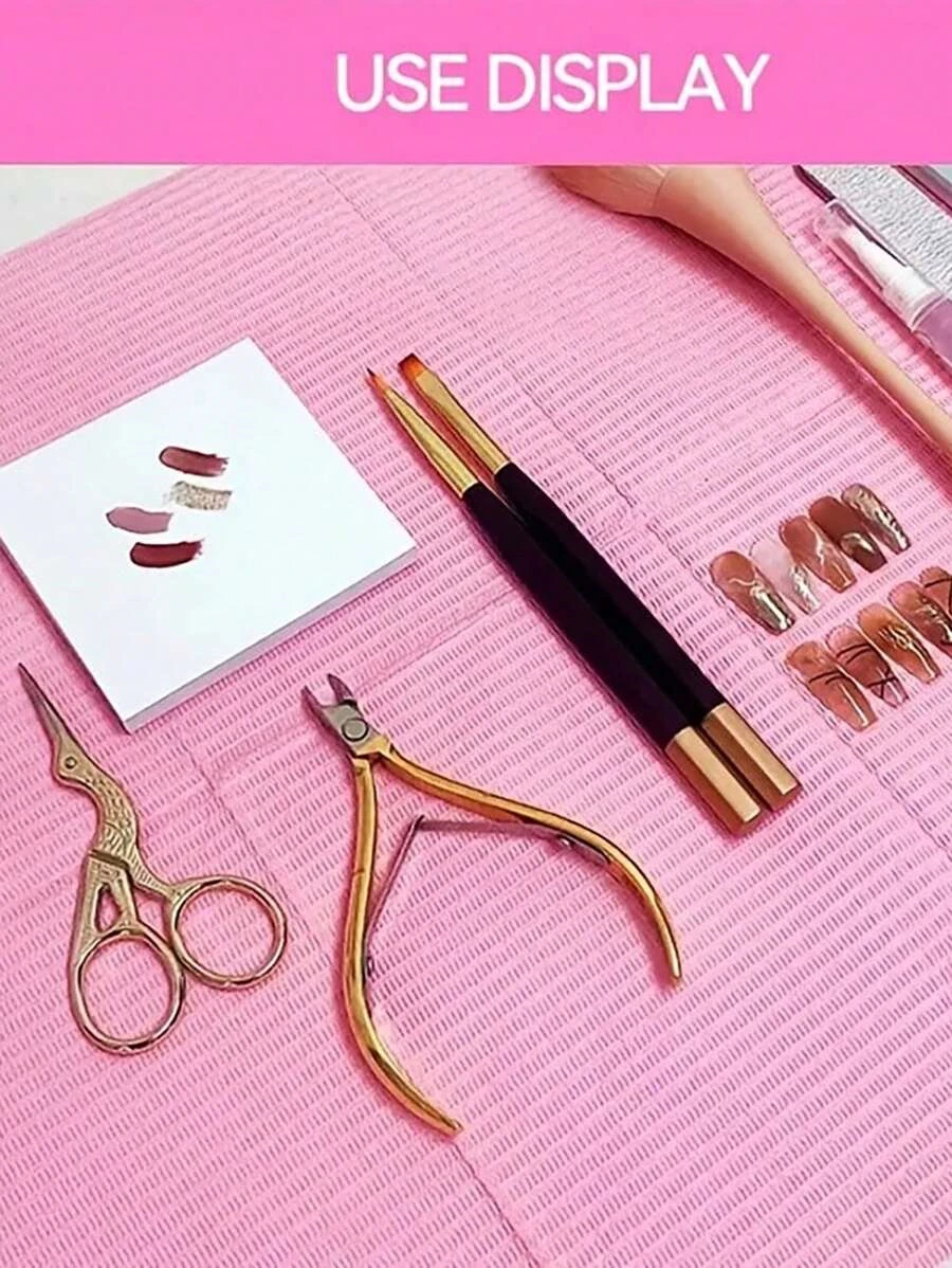 25-100 szt. Podkładki pod paznokcie do manicure, jednorazowe, składane, 3-warstwowe, papierowe, do salonów kosmetycznych, do użytku w salonach tatuażu, 45*32 cm