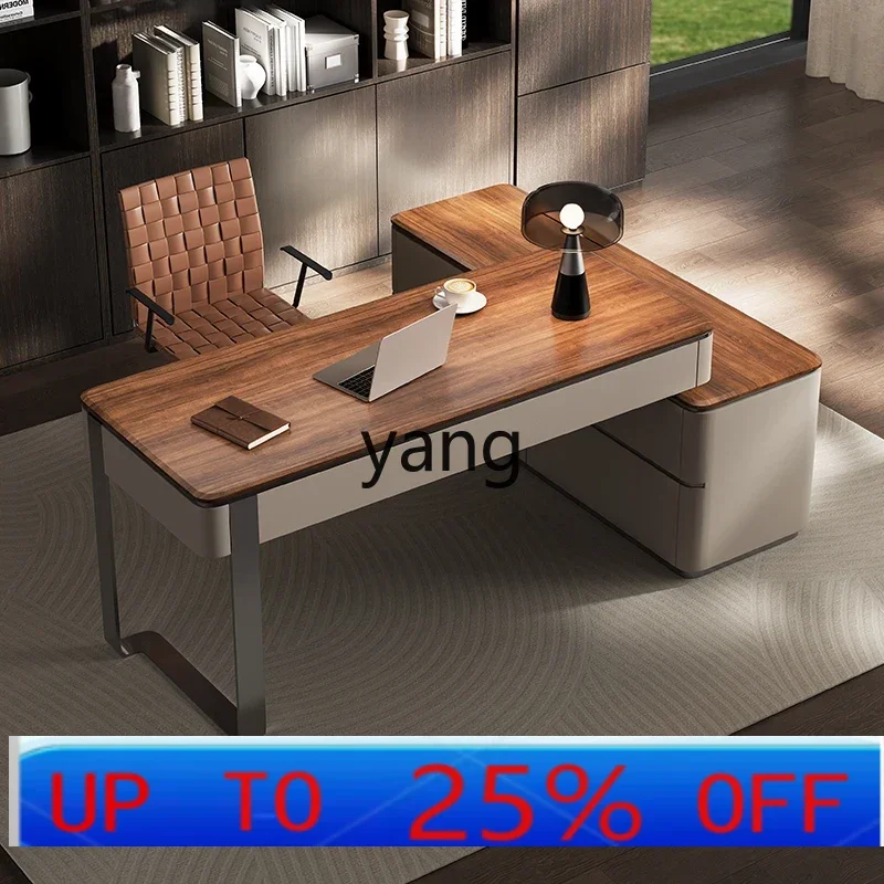 LTT minimalist desk chest group solid wood computer light luxury corner desk