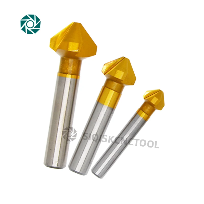 Imagem -06 - Hss Chanfro Chanfro End Mill Tool Countersink Broca Grupo Madeira Stell Ferramenta Elétrica Flauta 90 Graus