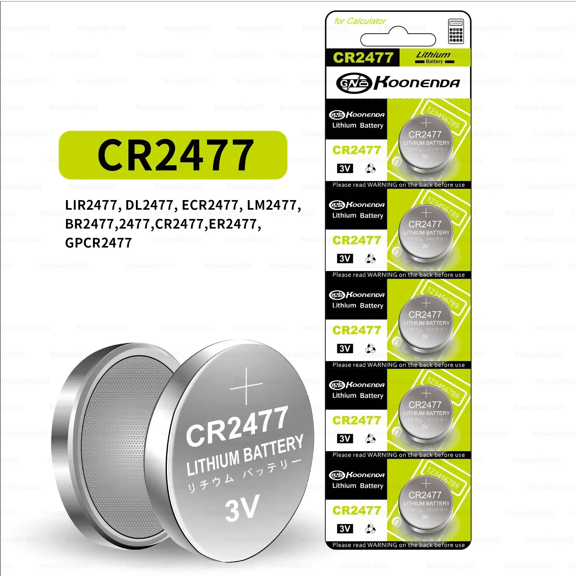 Battery CR2477 3V Button Li Batteries 1000mAh 2477 DL2477 ER247 for Electronic Watches Calculators Remote Controls Coin Cell