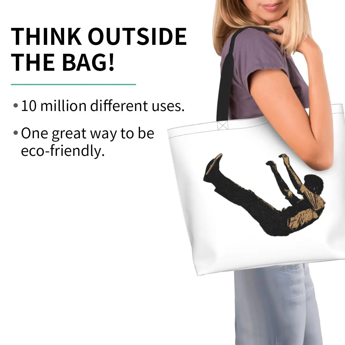 Imagine Dragons Shopping Tote Bag Canvas Large Capacity Shoulder Bags Shopper Grocery Handbag for Women