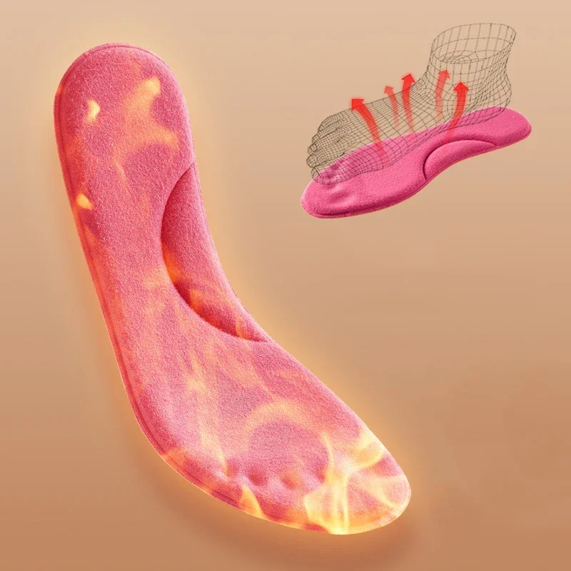 Feet Warm Memory Foam Arch Support Insoles for Women Winter Self Heated Thermal Insoles for Sports Shoes Self-heating Shoe Pads image 2