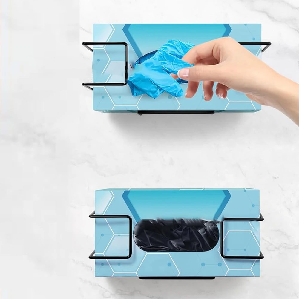 Disposable Glove Dispenser Metal Glove Rack Wall Mounted Glove Dispenser Place Facial Tissue Box For Kitchen Organizer Latex