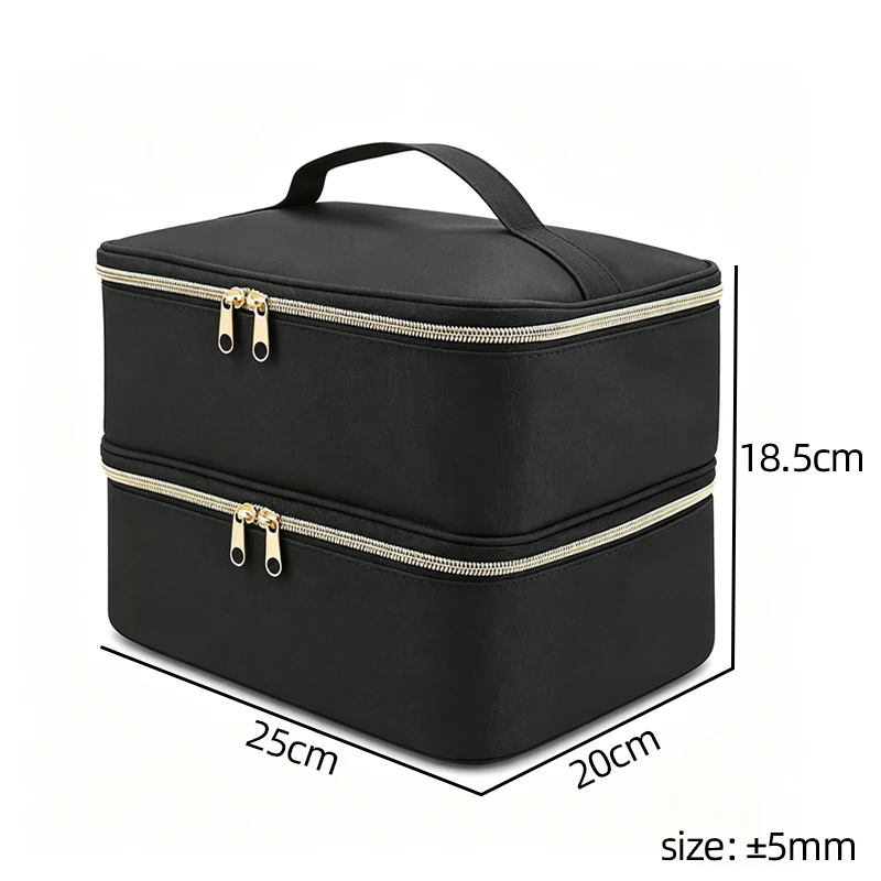 2 Layer Nail Art Bag Manicure Kit Case 30 Slots for Polish Portable Tool Brush Makeup Large Storage Home Travel Beauty Organizer