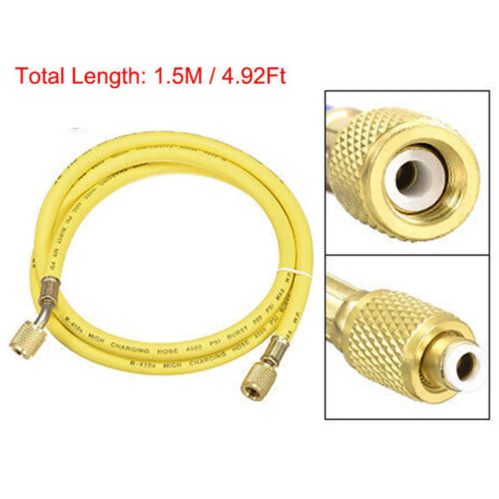 

1pcs Charging Hose Tube 1.5M Length 1/4 SAE Thread 800Psi For AC Refrigeration Brass Rubber Charging Hose 800PSI