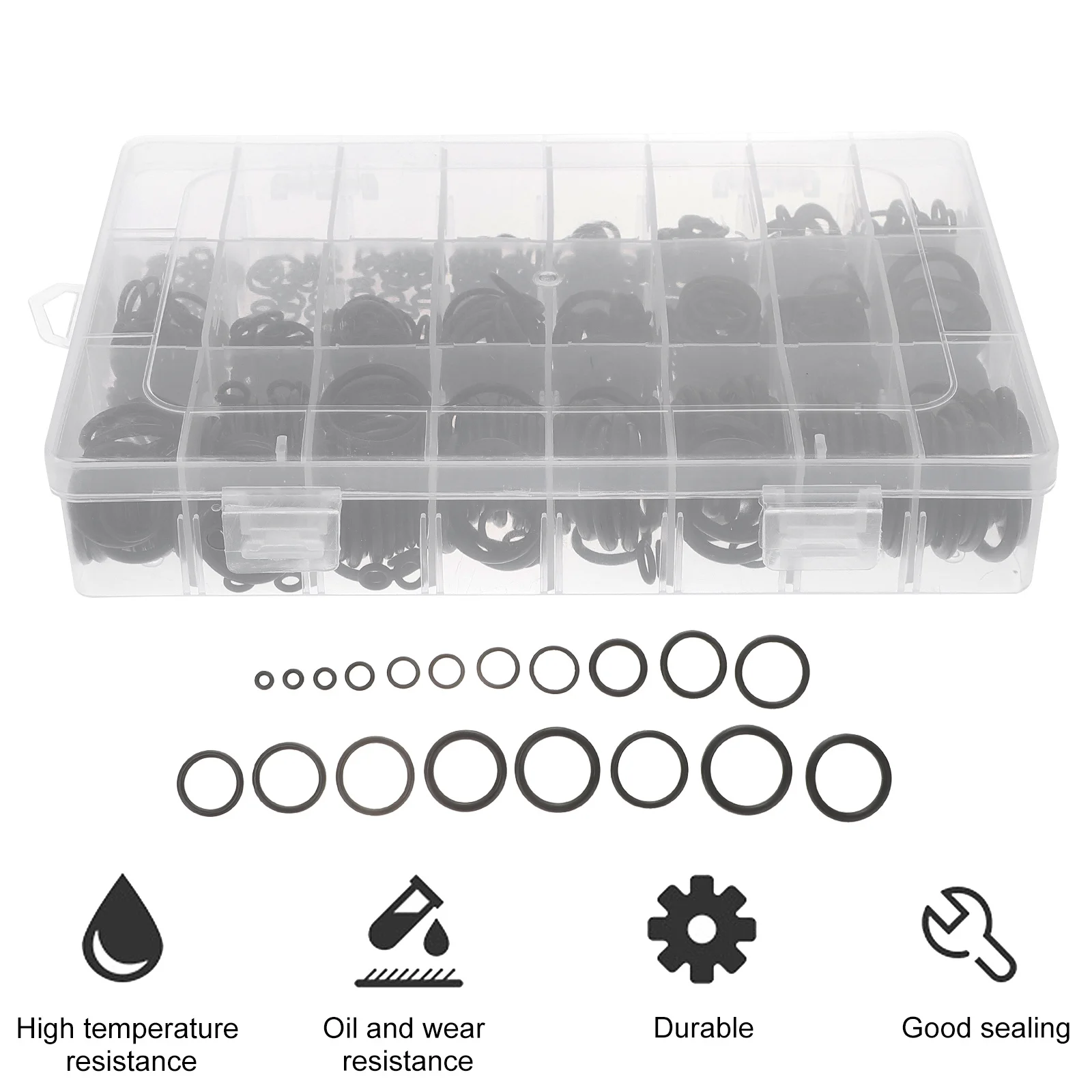 

740Pcs Set Premium Rubber Elastic Heat Resistant for Automotive Air Conditioning Mechanical Electrical Household Use