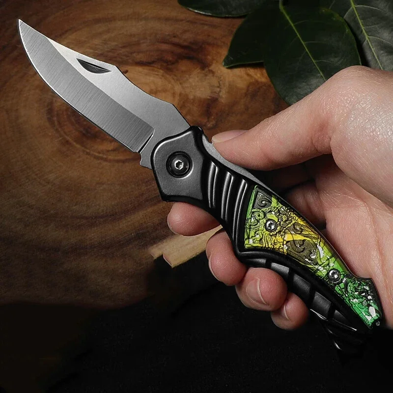 Exquisite sharp fruit knife, outdoor tactical self-defense knife,wilderness camping barbecue multi-functional rope cutting knife