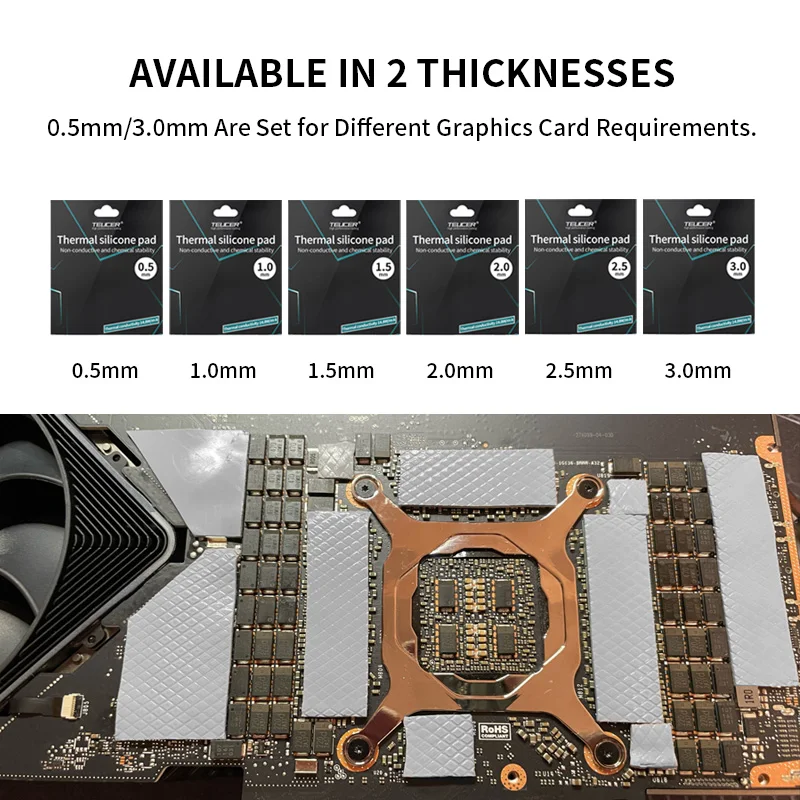 TEUCER TP400 14.8W/MK Thermal Pad CPU/GPU Graphics Card Laptop Heatsink Cooling thermal Pads Motherboard Silicone Grease Pad