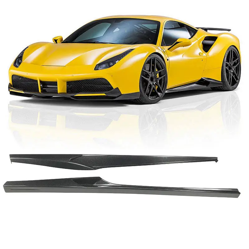 N Style For Ferrari 488 458 Gtb Spider Pista Carbon Side Skirt ,Perfect Installation