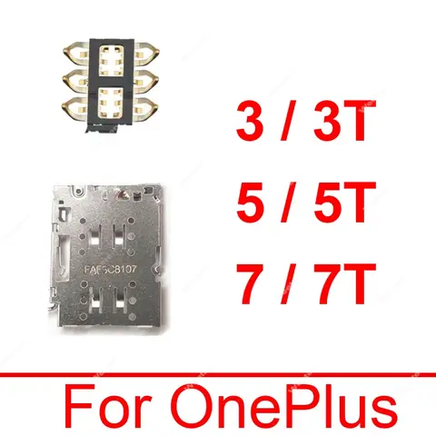 Sim Card Reader Holder Pins Tray Slot Connector For Oneplus 3 3t 5 5T 6 6T 7 A3003 A3010 A5010 A6000 A6003 Repair Parts