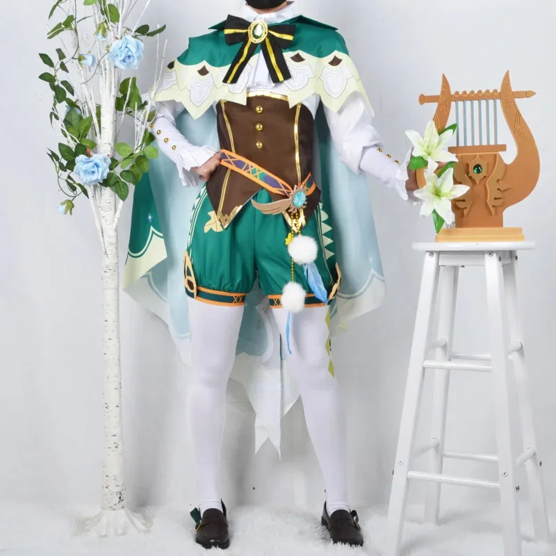 wat22 Costume Game Genshin Impact Cosplay Twenty Shorts Wig Cloak Uniform Halloween Carnival C New 2025 aa