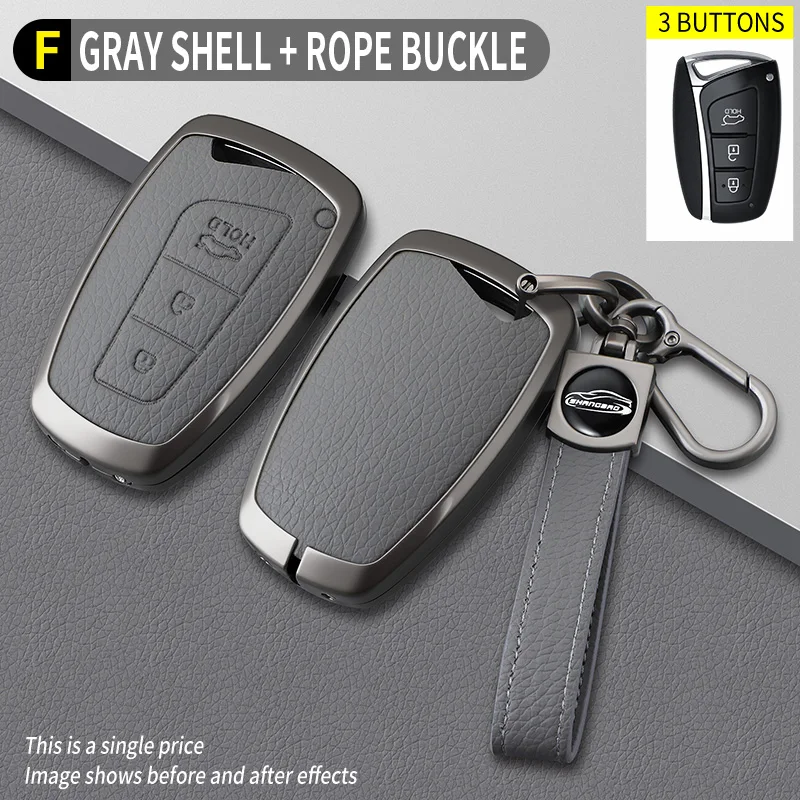 Auto-accessoires sleutelhulsel hoes ketting voor Hyundai Solaris Genesis IX35 IX45 Grand Santa Fe 3 Kona EV Grandeur GN7 IONIQ