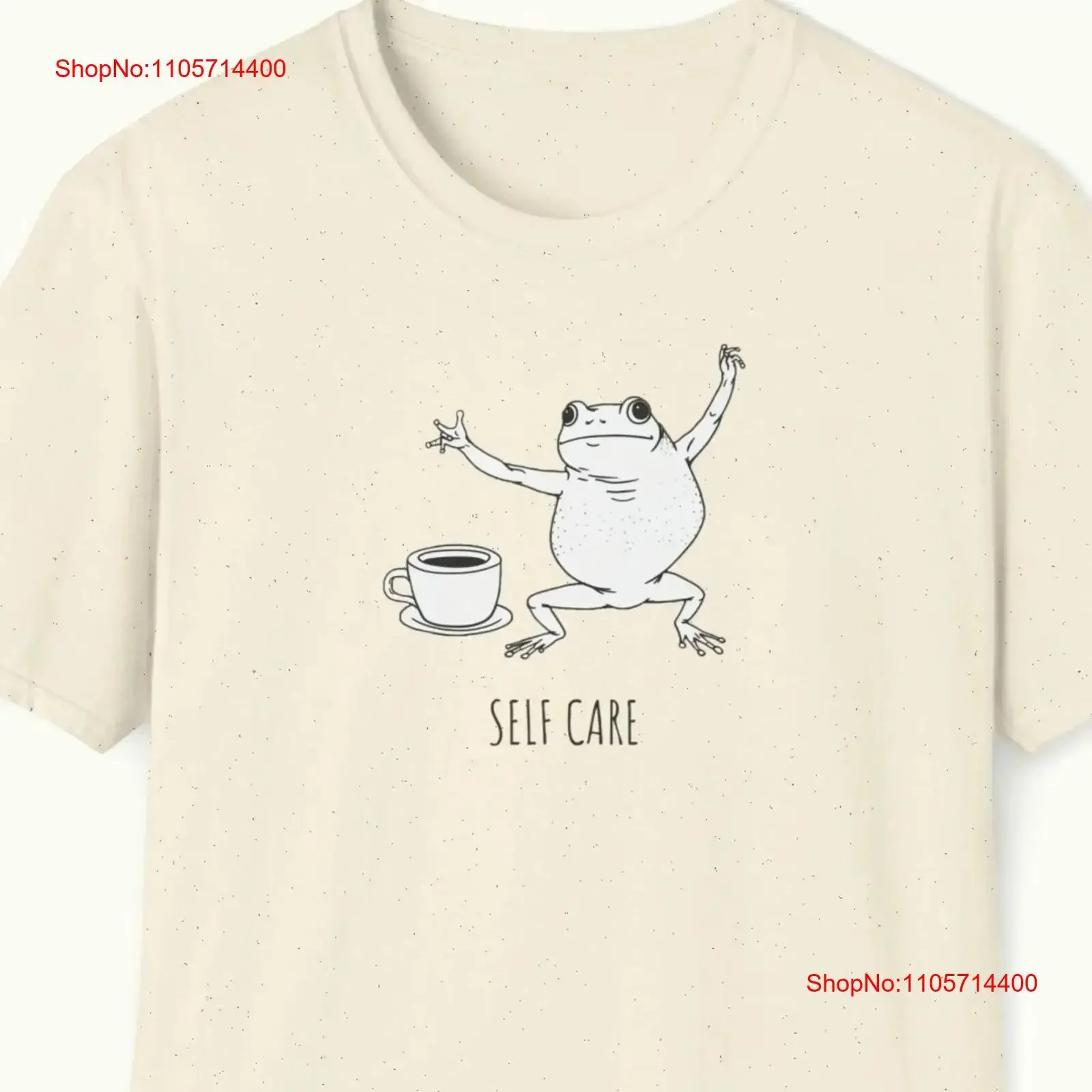Self Care T Shirt Frog Softstyle funny and cute with coffee cup vintage Washed Breathable homme Stylish Versatile