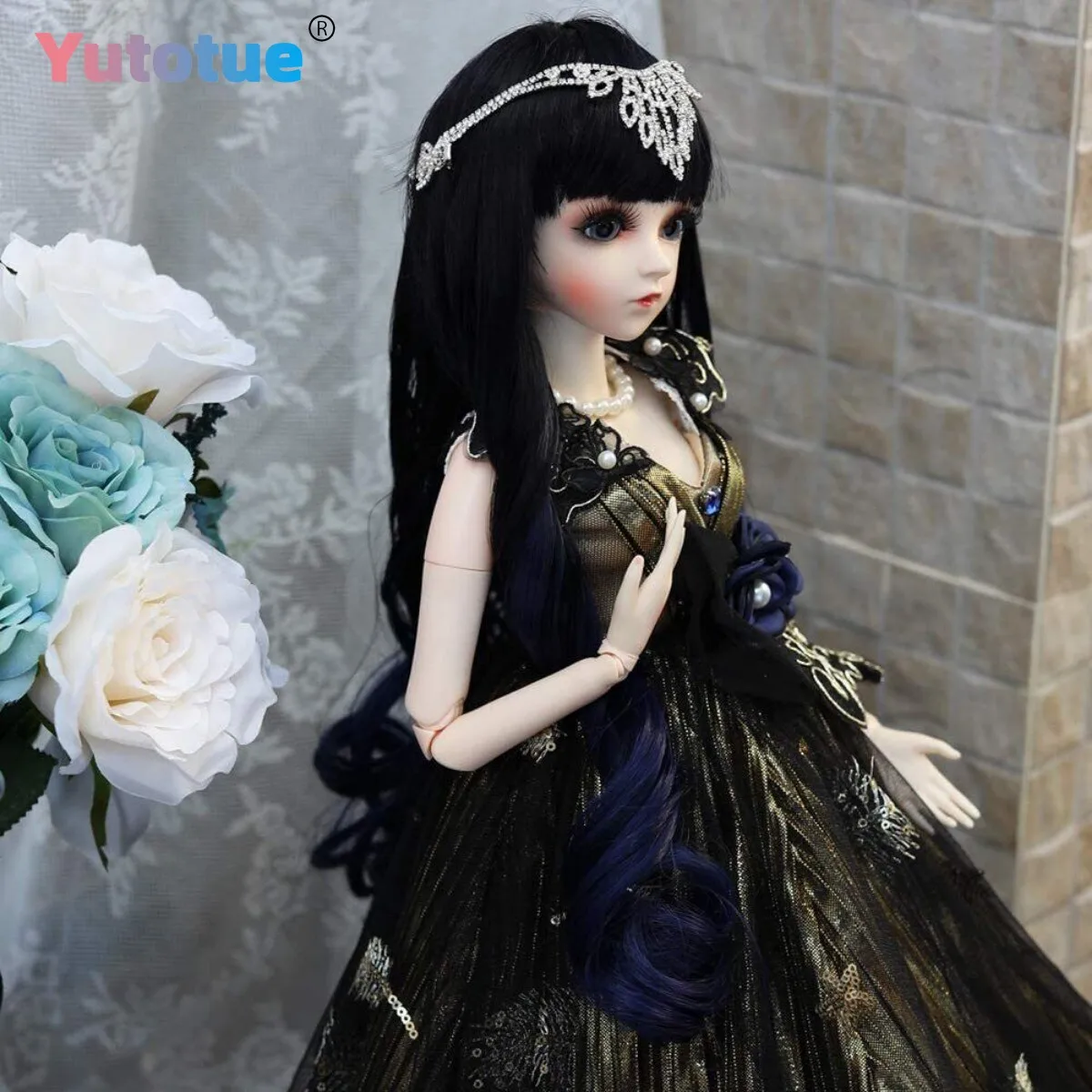 ตุ๊กตา YUTOTUE ของขวัญสำหรับเด็กผู้หญิง ตุ๊กตา BJD ขนาด 1/3 สูง 60 ซม. ตุ๊กตาผู้หญิงพร้อมชุดแต่งหน้า ดวงตา และเสื้อผ้าครบชุด
