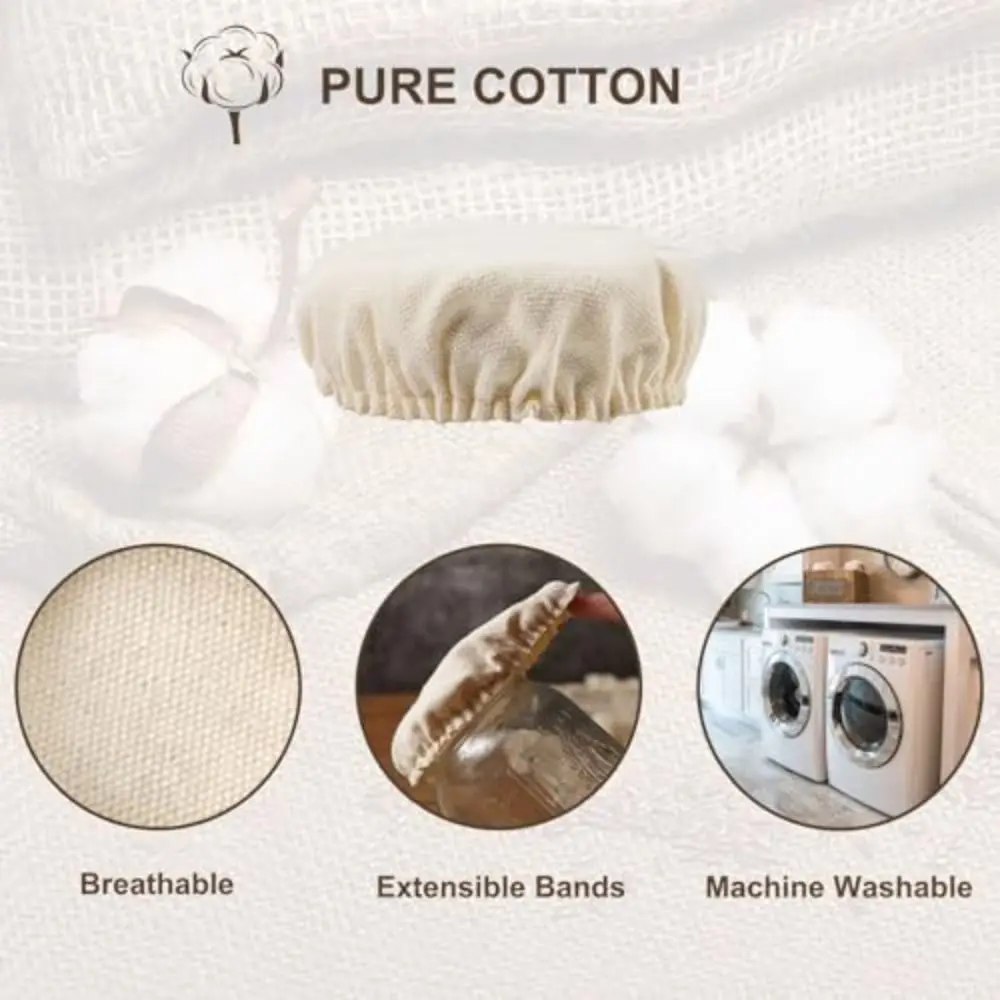 1PC Cotton Cloth Fermentation Bottle Cover Reusable Portable Fermentation Cheese Fabric Lids Dust Cover Multifunction