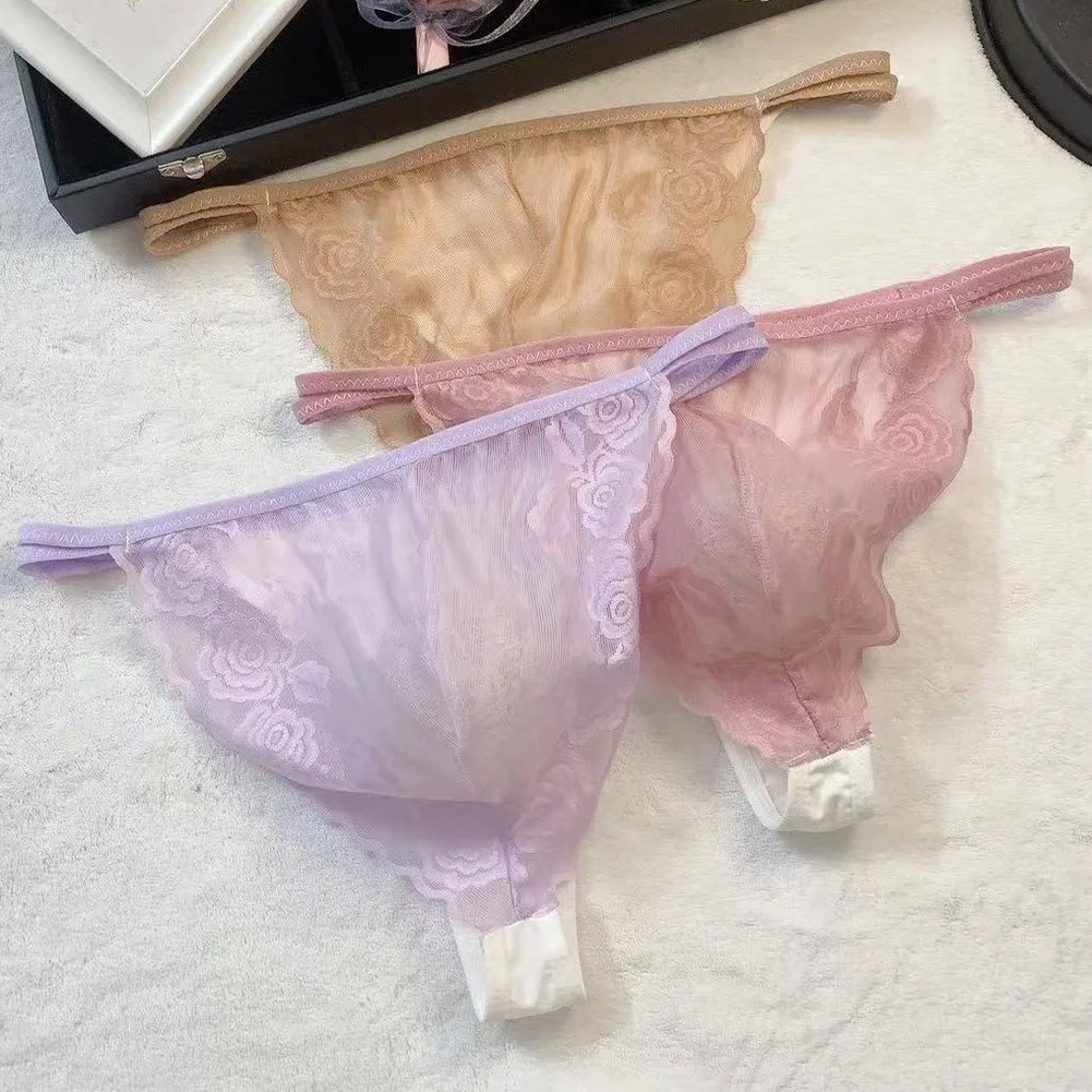 New Lace String Homme Transparent Men's Underwear Adults 18 Plus Size Lingeries For Man Thong U Convex Tanga Thin Mens Panties