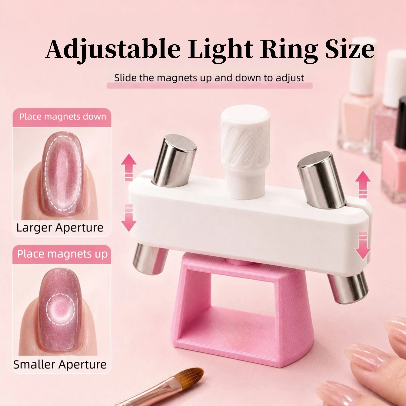 MIANEL 2026 New Automatic Multi-Function Rotating Cat Eye Magnet for Nail Art – Glass Bead Cat Eye Effect Tool