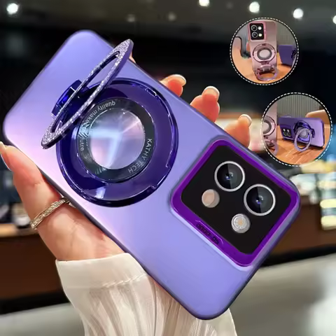 Aurora Matte CD Ring Case For Xiaomi Mi 11 10 Lite Ultra 13 12T 12X 11X 11i Poco F3 X5 X3 NFC Redmi Note 13 12 Pro Plus 5G Cover