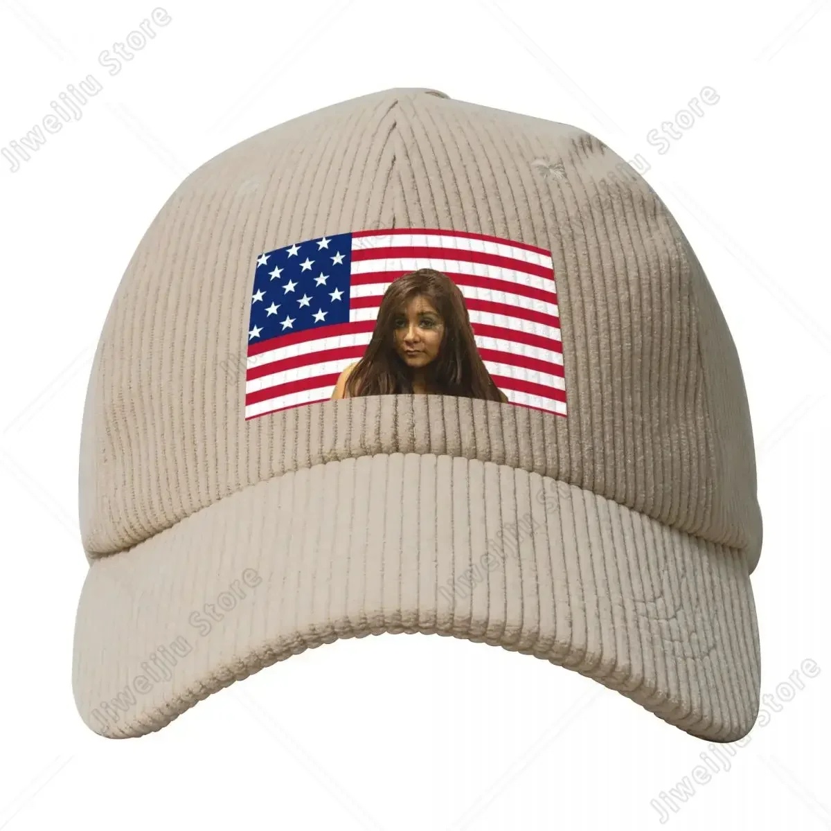 Snooki's Mugshot on the American Flag Corduroy Baseball Cap Fishing cap Hat Baseball Cap Wear Men Women's