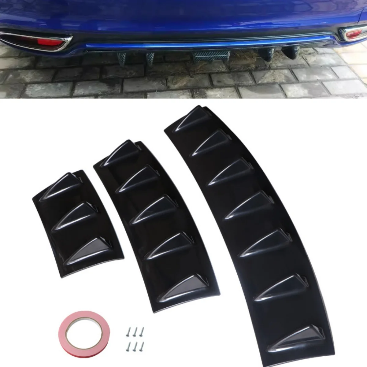 Car modification universal rear spoiler, small bumper chassis decoration, installation of diffuser sport version rear lip