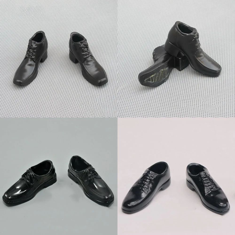 

Мужская кожаная обувь с круглым/квадратным носком, модель 1/6, черная, коричневая, высокая, низкая искусственная кожа, полые внутри, подходит ...